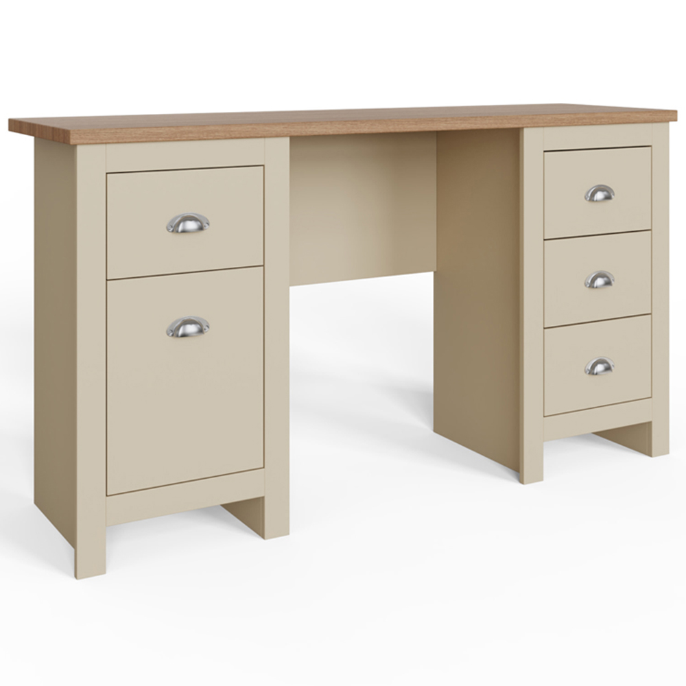 GFW Lancaster 4 Drawer Study Desk Cream Image 2