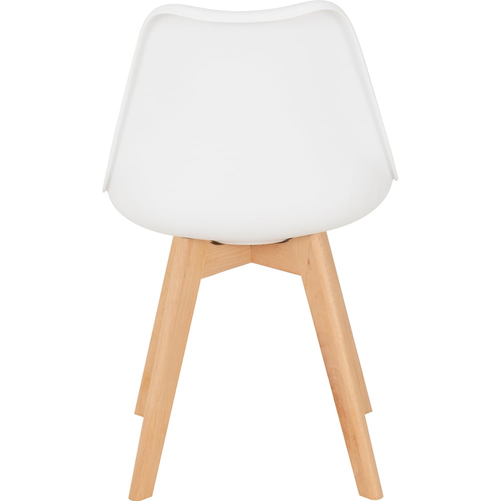 Seconique Bendal Set of 2 White Beech Faux Leather Dining Chair Image 7