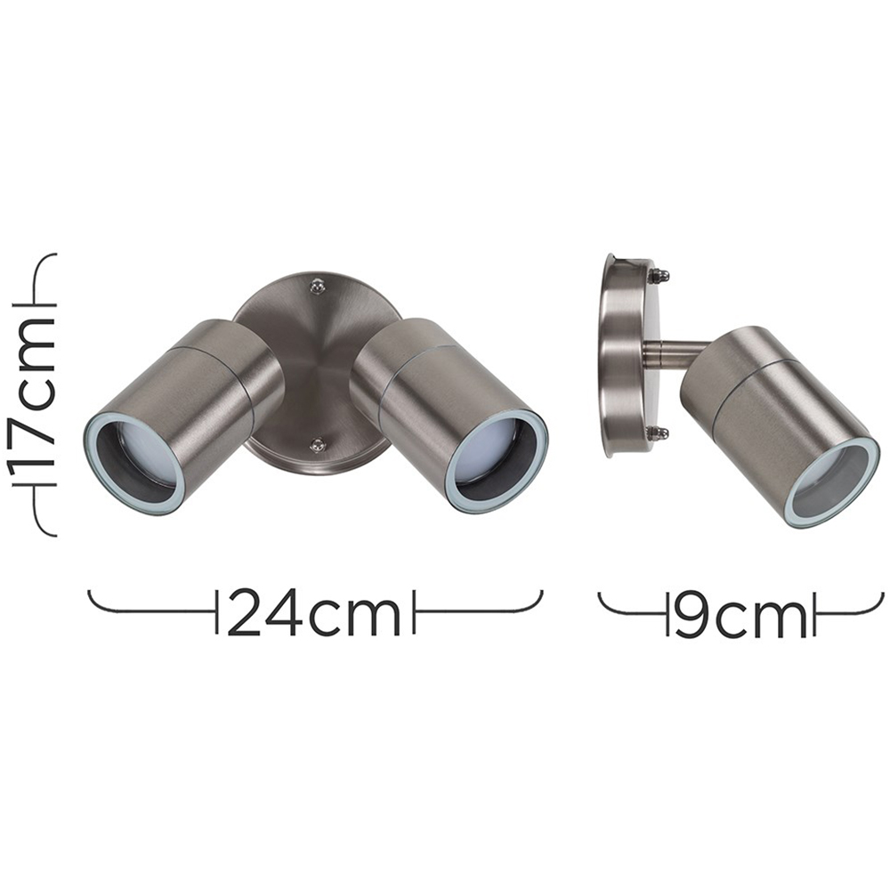 ValueLights Barrow 2 Pack Silver 2 Light Wall Spotlight Image 8