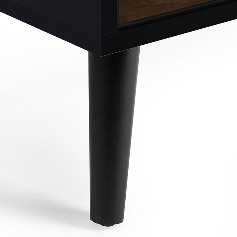Julian Bowen Alba 2 Drawer Walnut Oak and Matt Black Bedside Table Image 5
