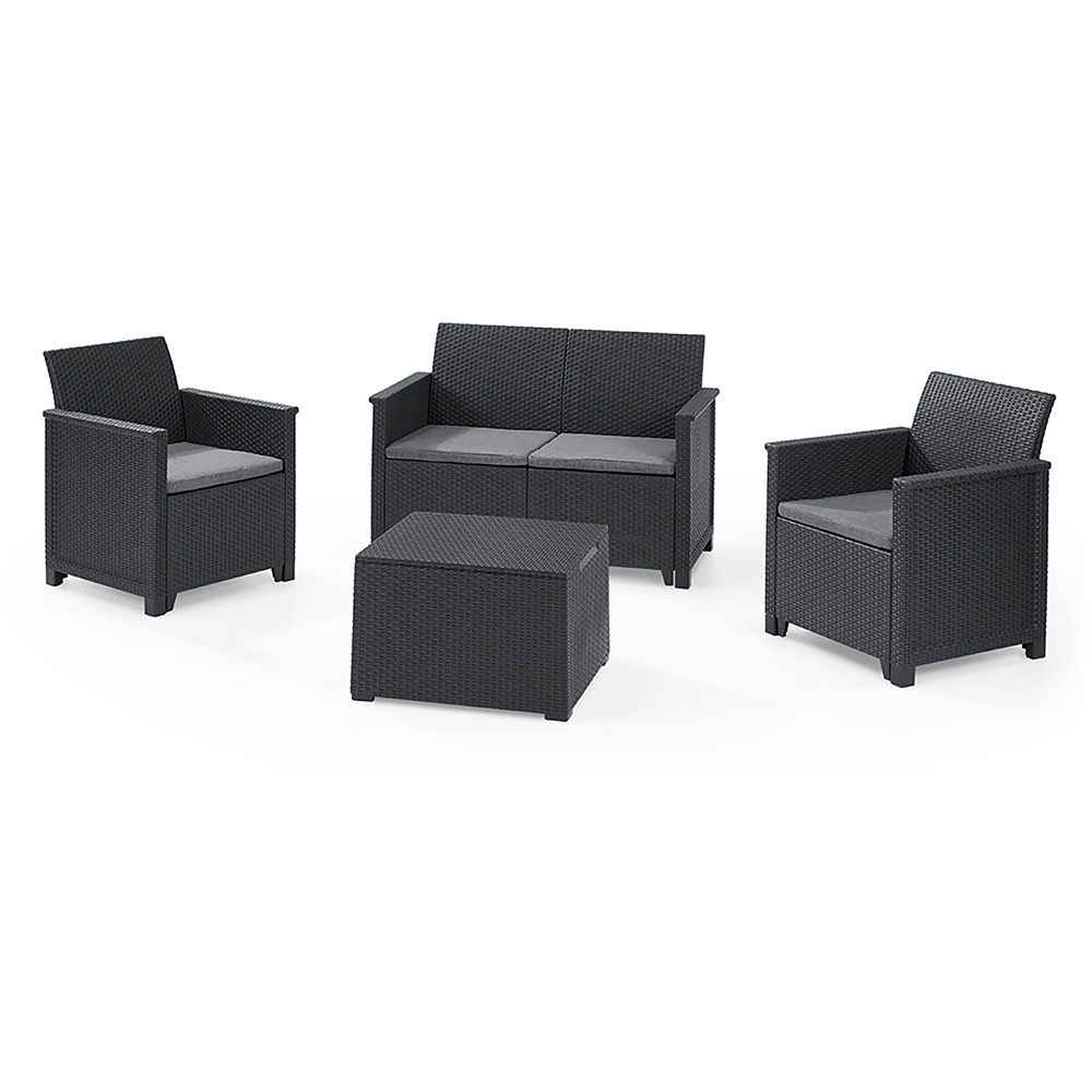 Keter Emma 4 Seater Graphite Garden Furniture Set Image 2