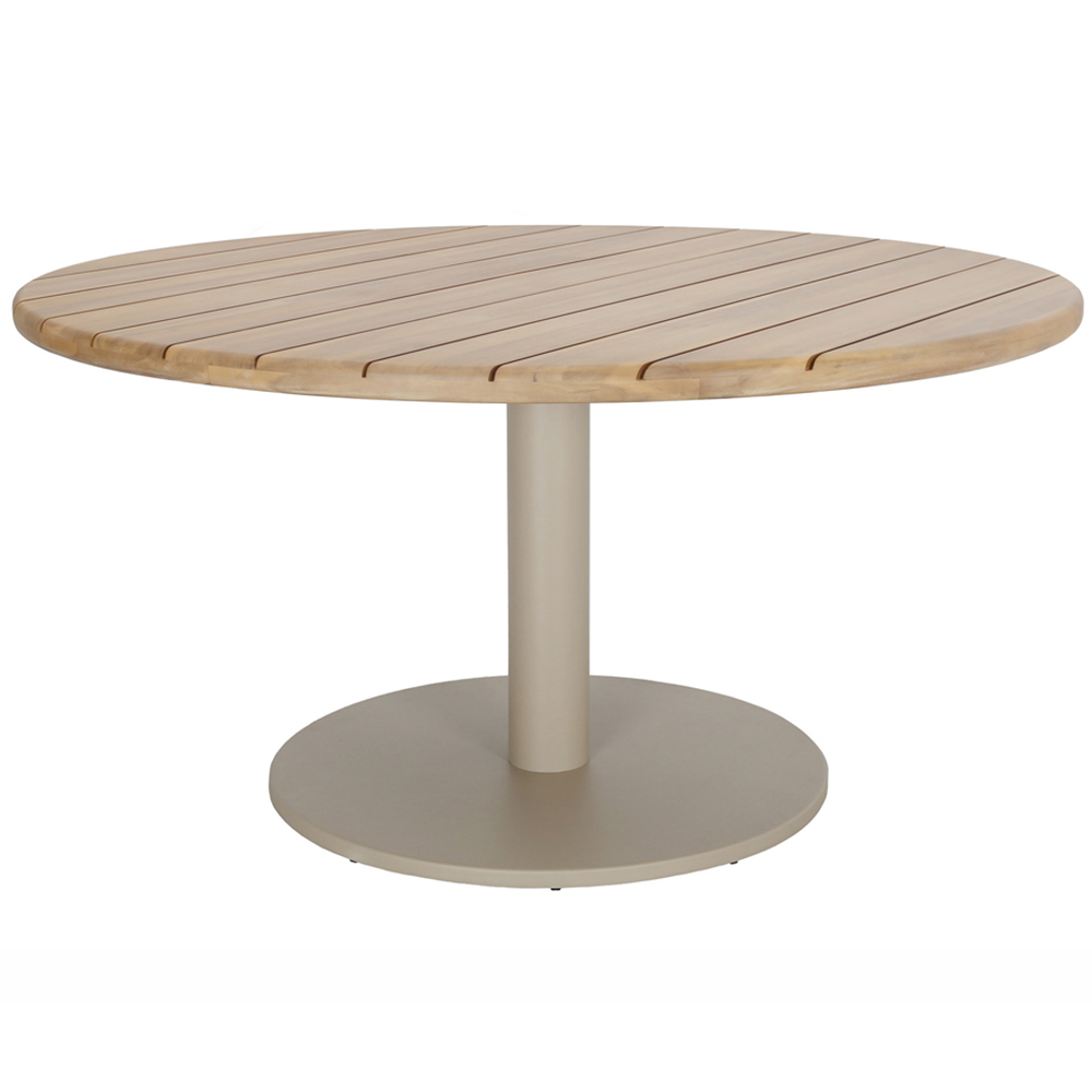Norfolk Collection Salora Natural Teak and Beige Thick Rope Weave 6 Seater Outdoor Dining Set Image 4