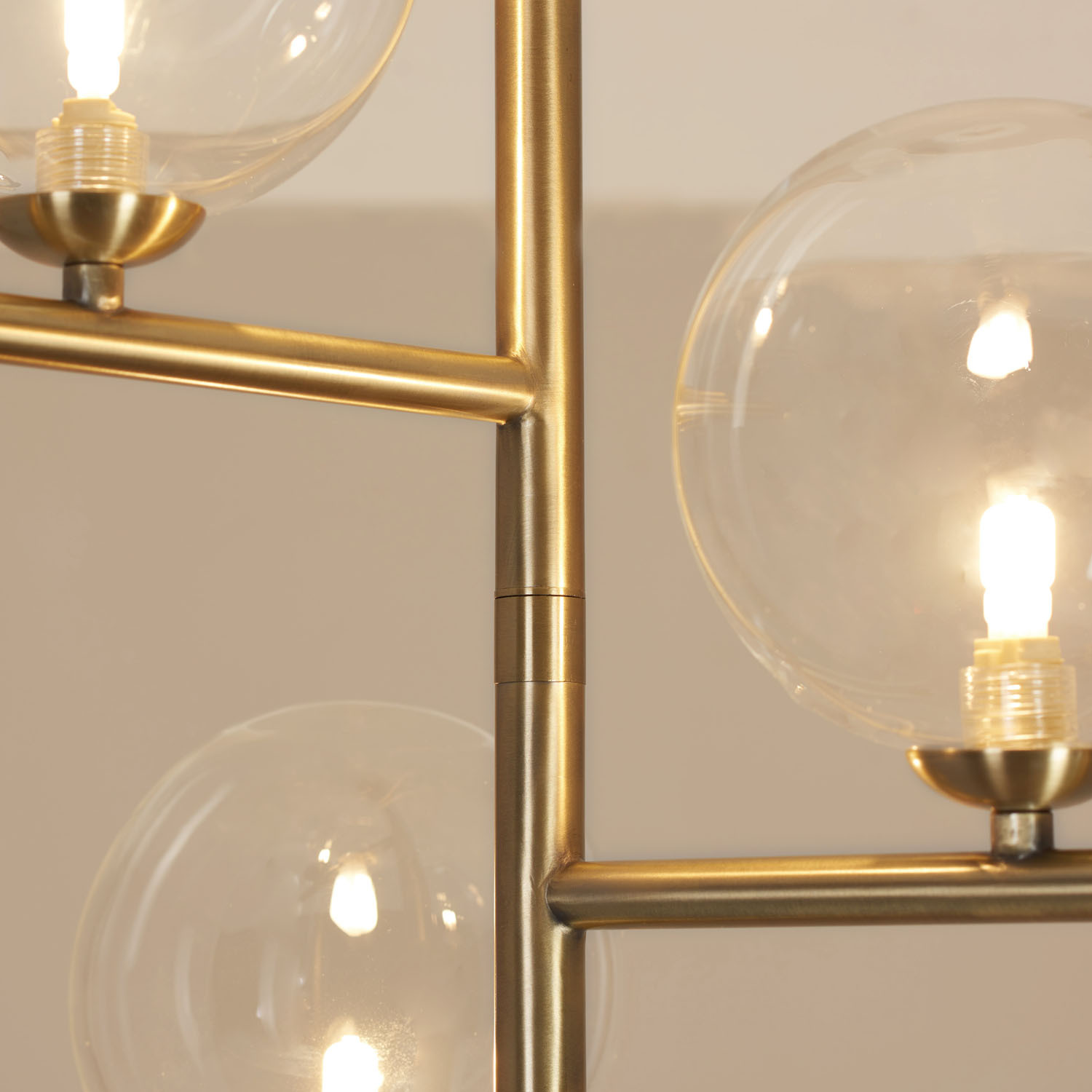 Darcie Gold and Glass 3 Light Ceiling Fitting Image 8