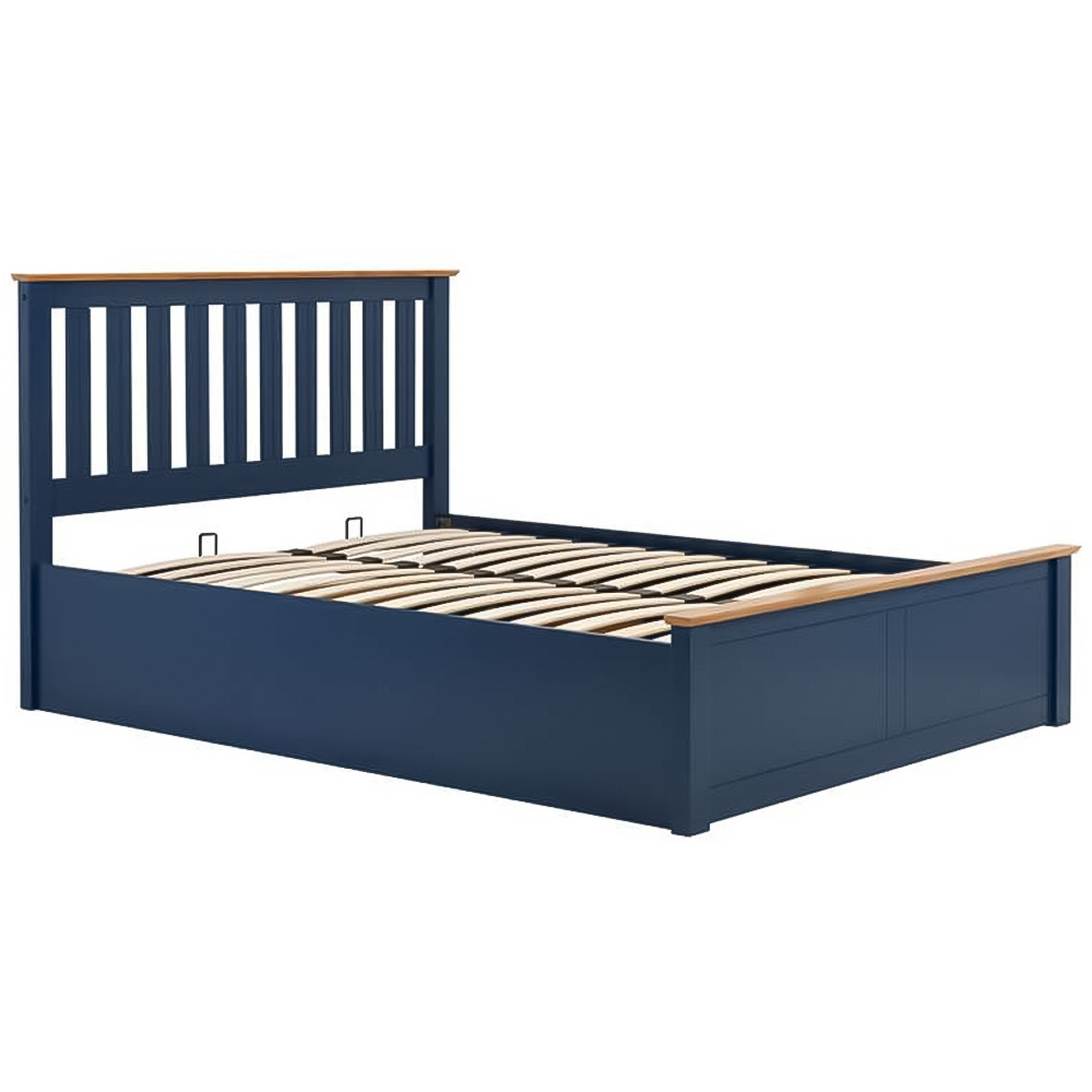 Phoenix Small Double Blue Ottoman Bed Image 2