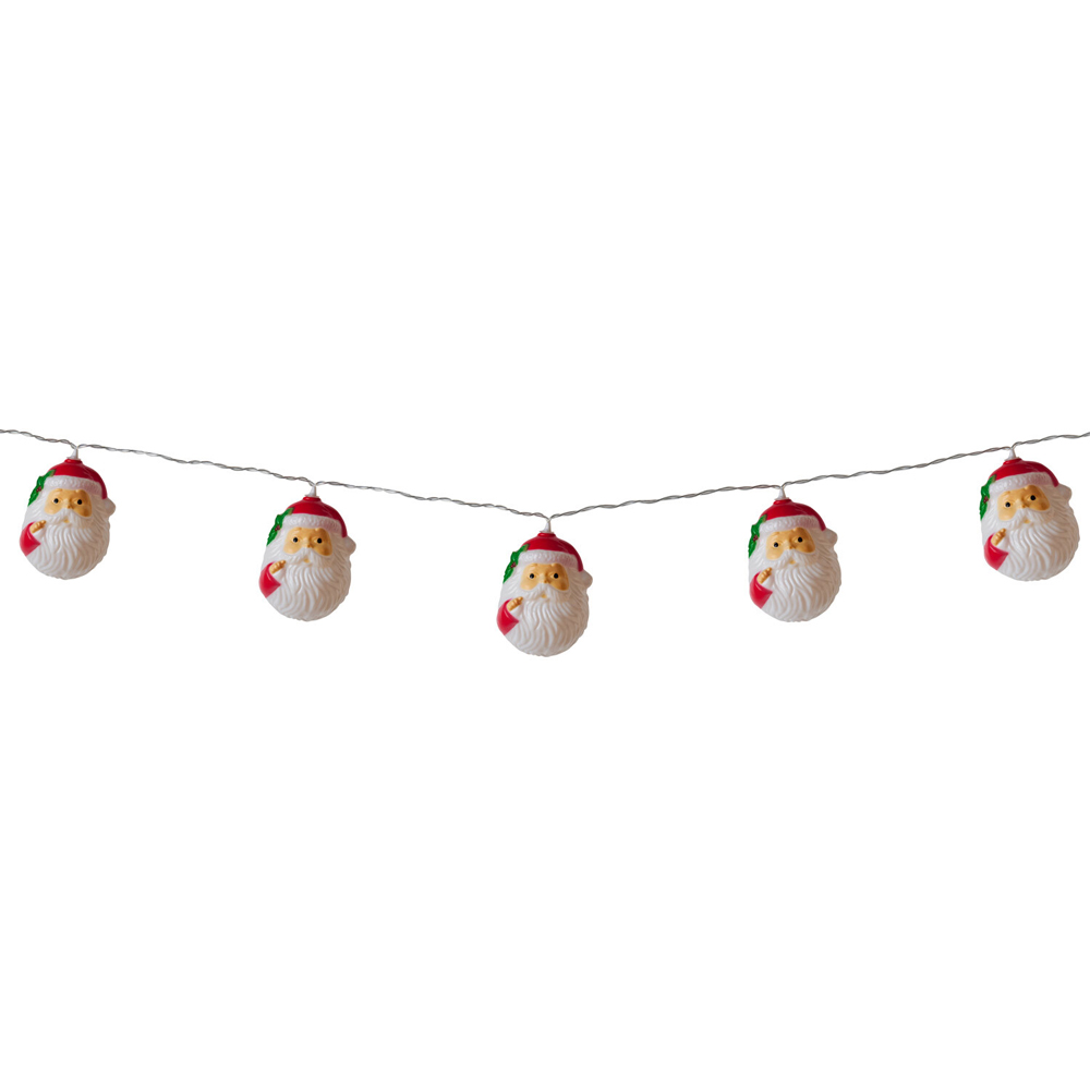 10 LED Retro Santa Head String Light Image 4