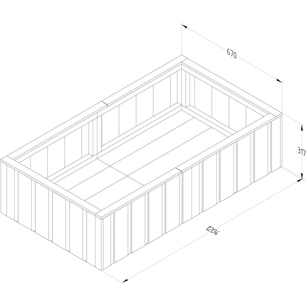 Forest Garden Low Level Rectangular Lapline Planter 1 x 3.9ft Image 4
