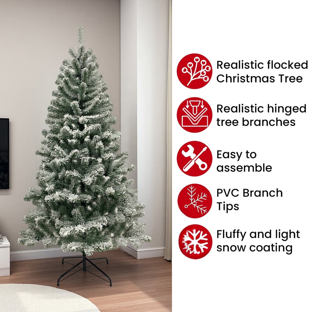 Festive Christmas Snow Covered Fir Artificial Christmas Tree 6ft Image 8
