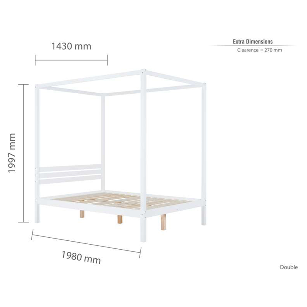Mercia Double White Four Poster Bed Frame Image 9