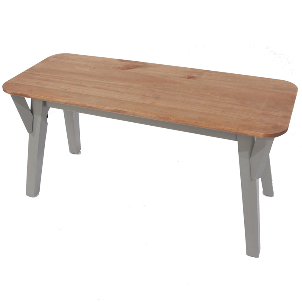 Core Products Corona 4 Seater Medium Rectangular Dining Table Bench Set Grey Image 3