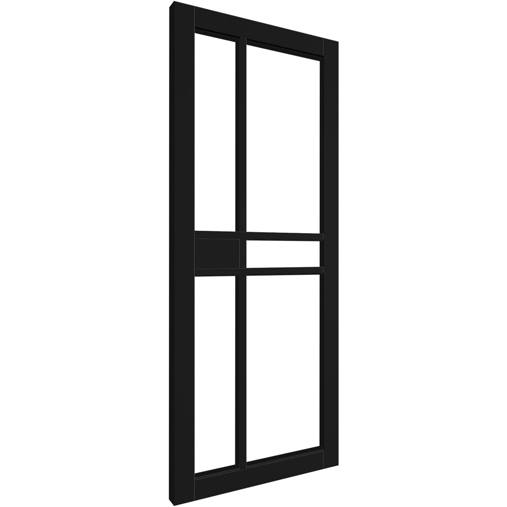 Jet Black Fully Finished Industrial Studio 5 Light Clear Glass Internal Door 1981 x 762 x 35mm Image 3