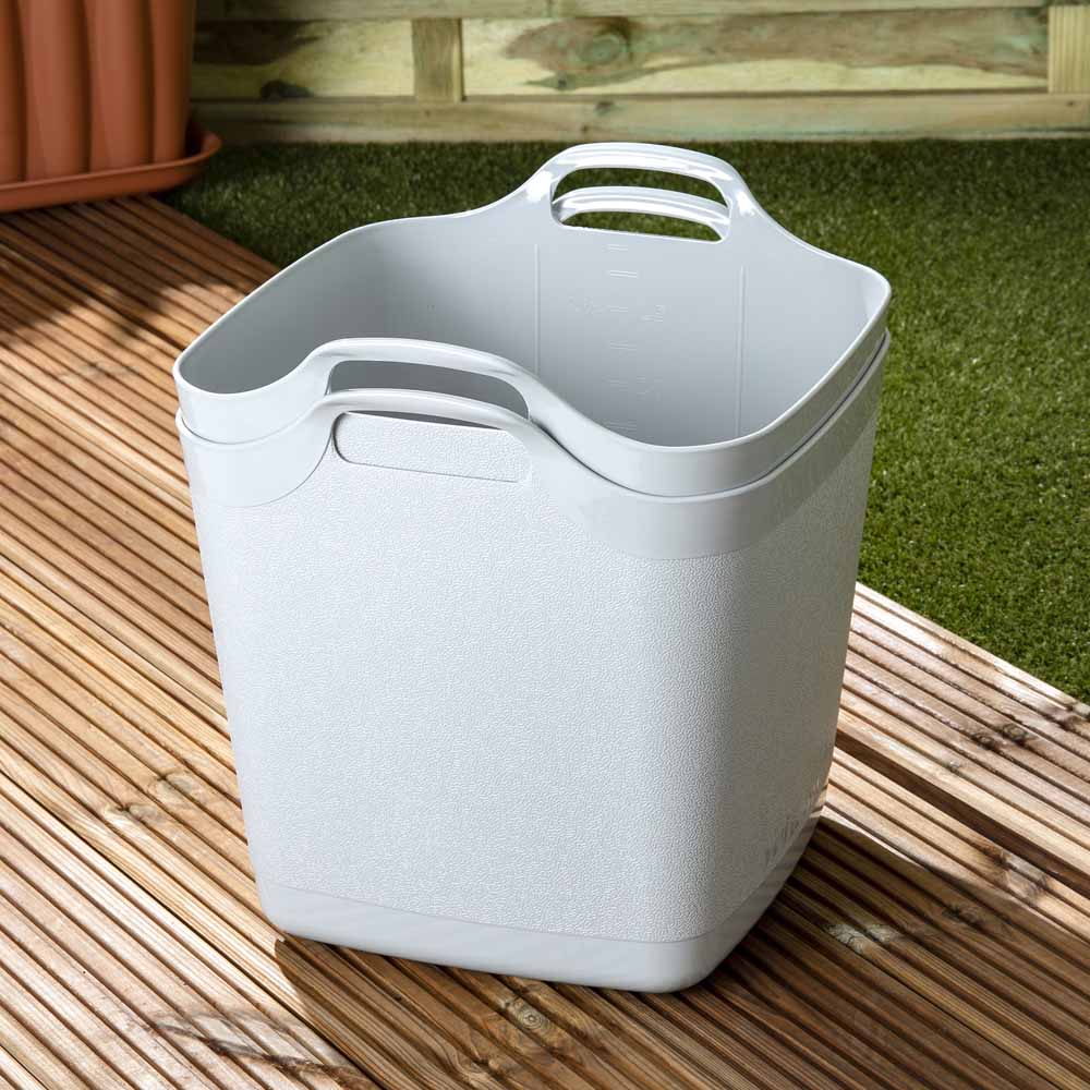 Wham 25L Grey Flexi Store Square Storage Tub 2 Pack Image 2