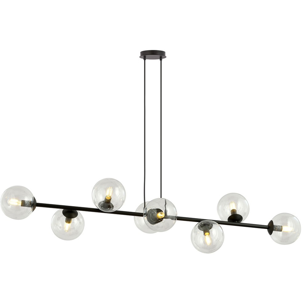 Emibig Rossi 8 Light Transparent Shade Black E14 Ceiling Pendant Light Image 3
