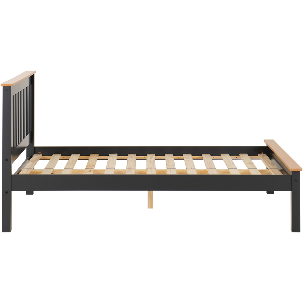 Seconique Monaco Small Double Dark Grey and Oak Effect Low End Bed Image 5