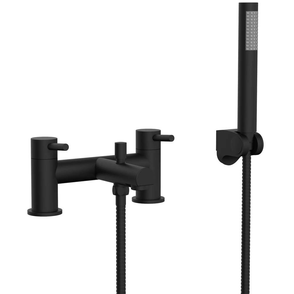 Nes Home Blossom Matte Black Shower Mixer Tap with Handheld Shower Kit Image 1