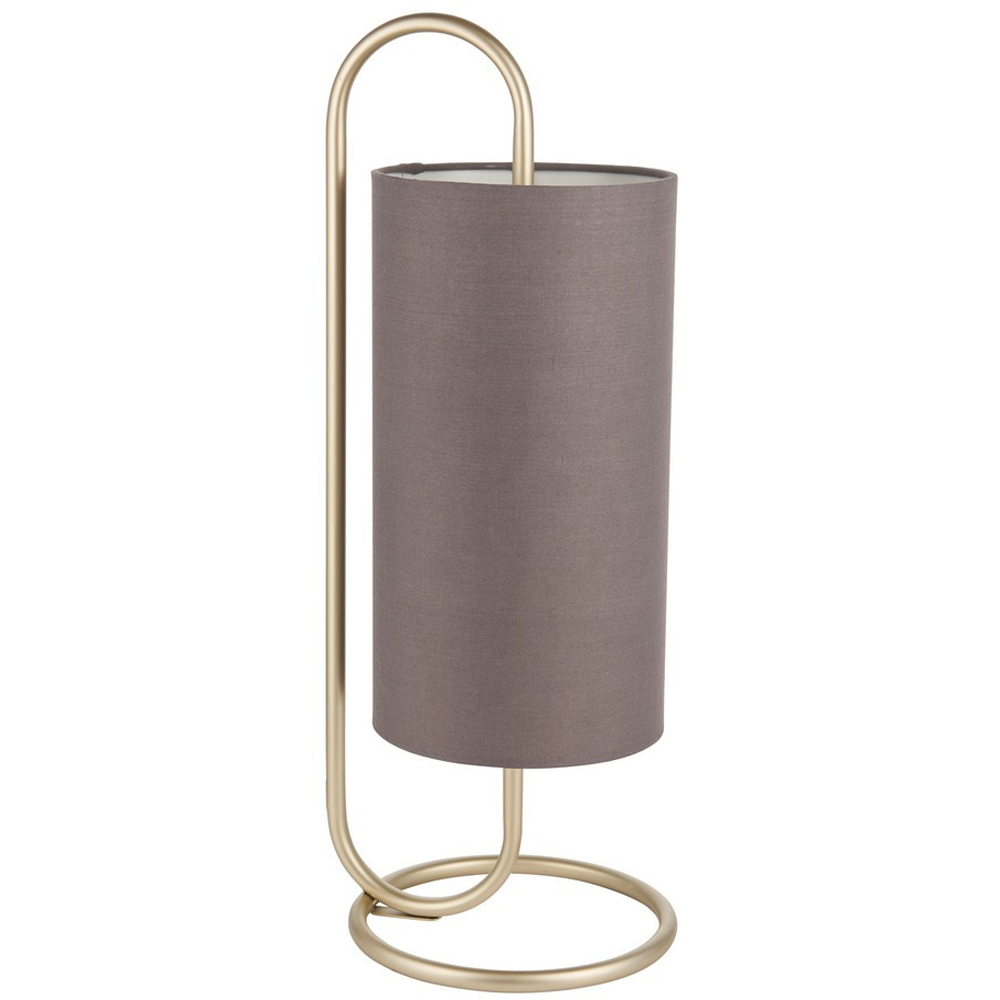 Merano Arenzano Antique Brass and Grey Fabric Table Lamp Image 1