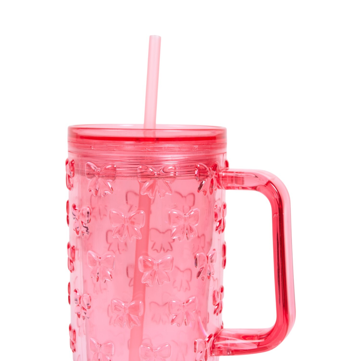 Embossed Tumbler with Straw Image 2