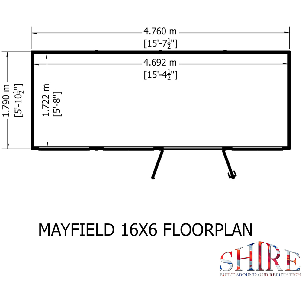 Shire Mayfield 16 x 6ft Double Door Traditional Summerhouse Image 9