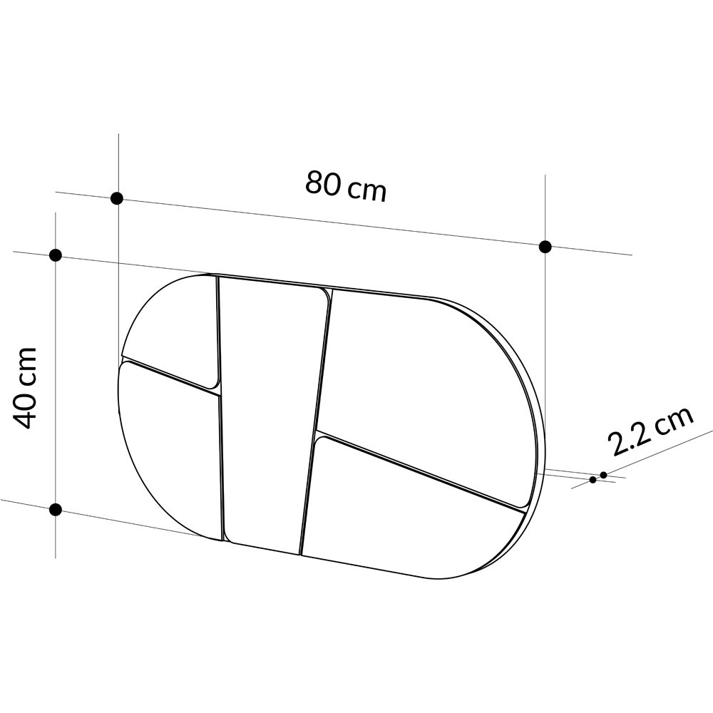 Decortie Otis Abstract Line Design White Mirror 80 x 40cm Image 6