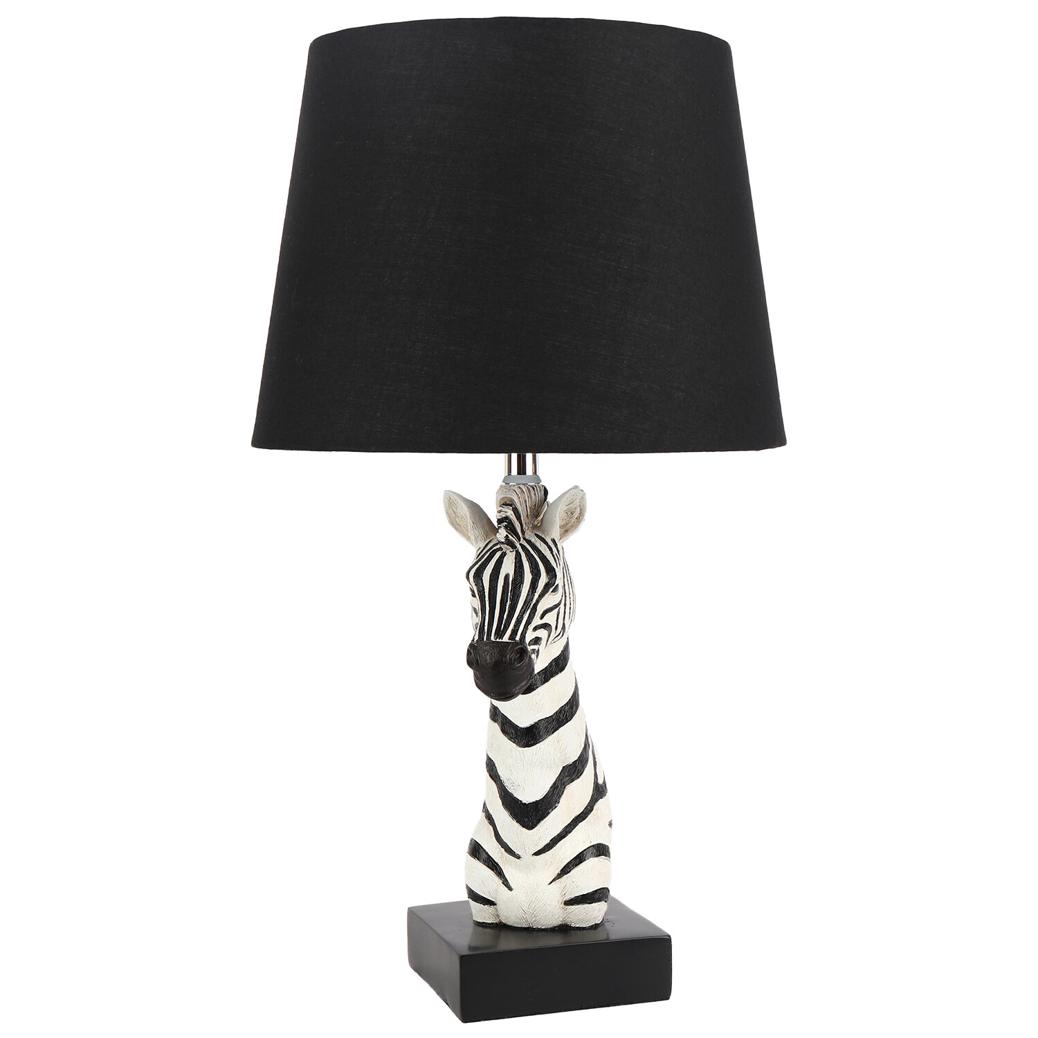 Zebra Shaped Table Lamp Black and White Image 1