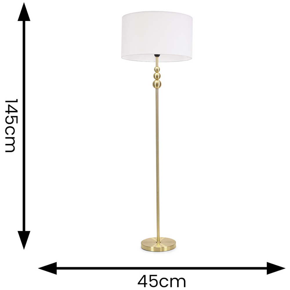 ValueLights Marissa White Shade Gold Ball LED Floor Lamp Image 6