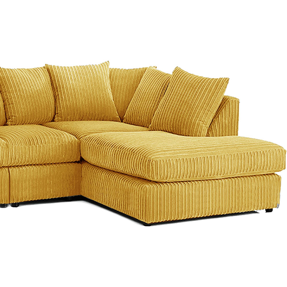 Luxor 4 Seater Mustard Jumbo Cord Right Hand Facing Scatter Back L Shaped Corner Sofa Set Image 4