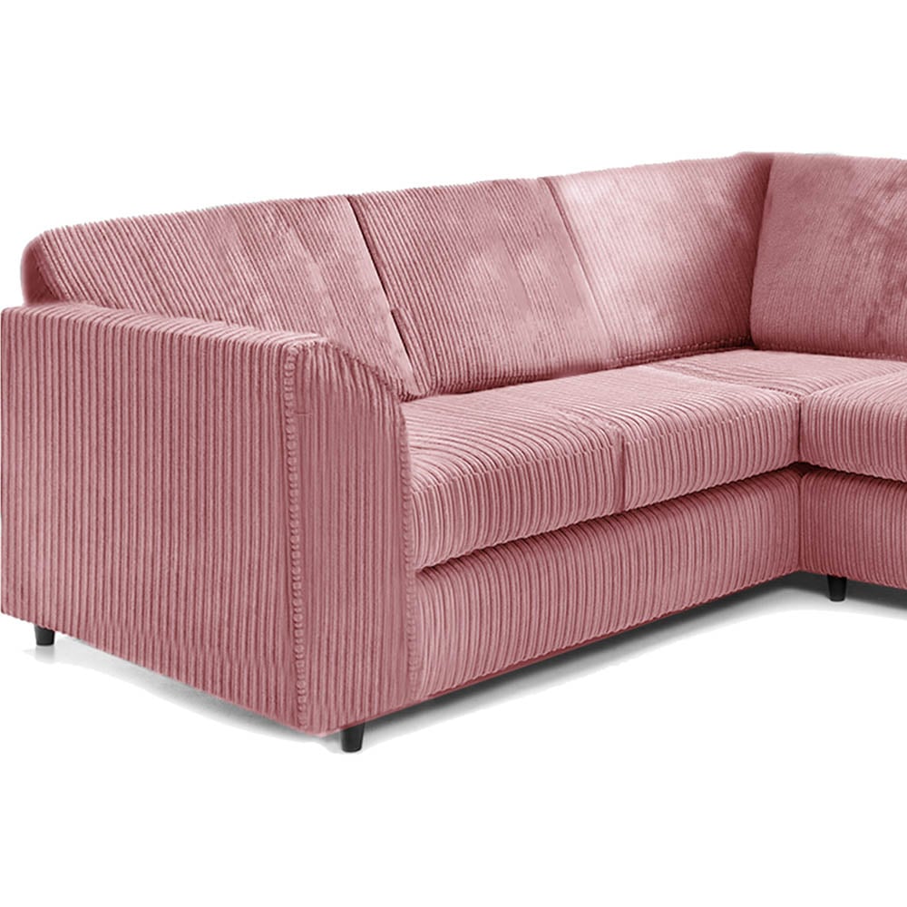 Luxor 5 Seater Pink Jumbo Cord Full Back L Shaped Corner Sofa Set Image 3