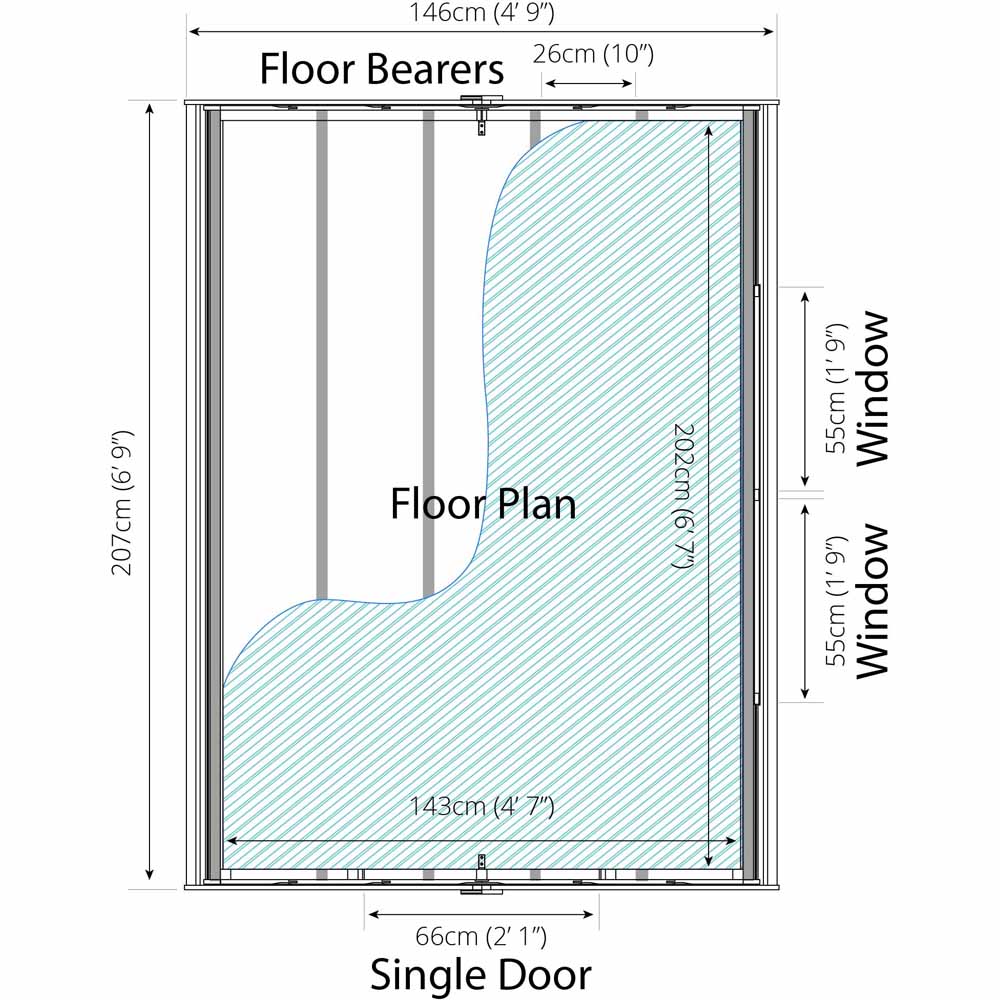 Mercia 7 x 5ft Overlap Apex Shed Image 10