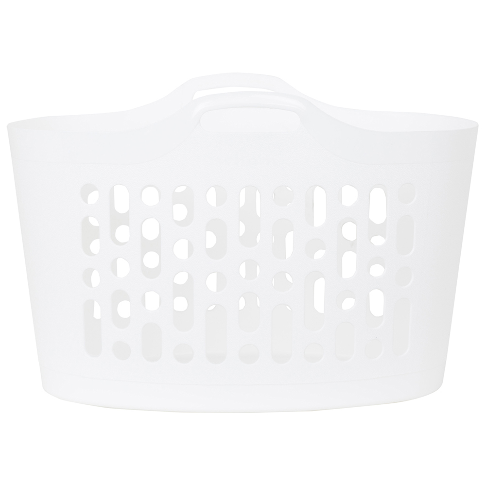 Wham Ice White Plastic Flexi Laundry Basket 50L 2 Pack Image 3