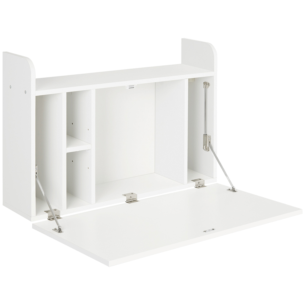 Portland Wall-Mounted Floating Drop-Leaf Table White Image 2