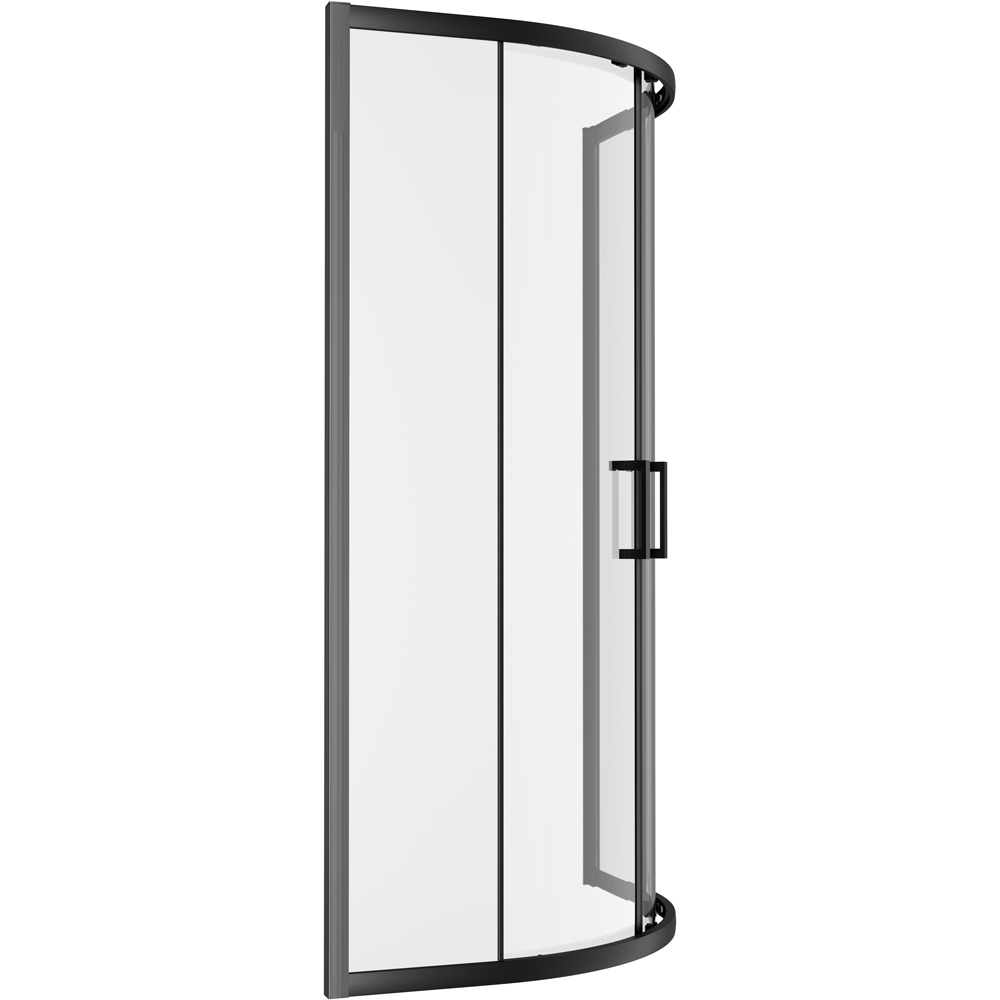 Bathstore Atlantis 2 Door Black Toughened Safety Glass Quadrant Shower Enclosure 800mm Image 3