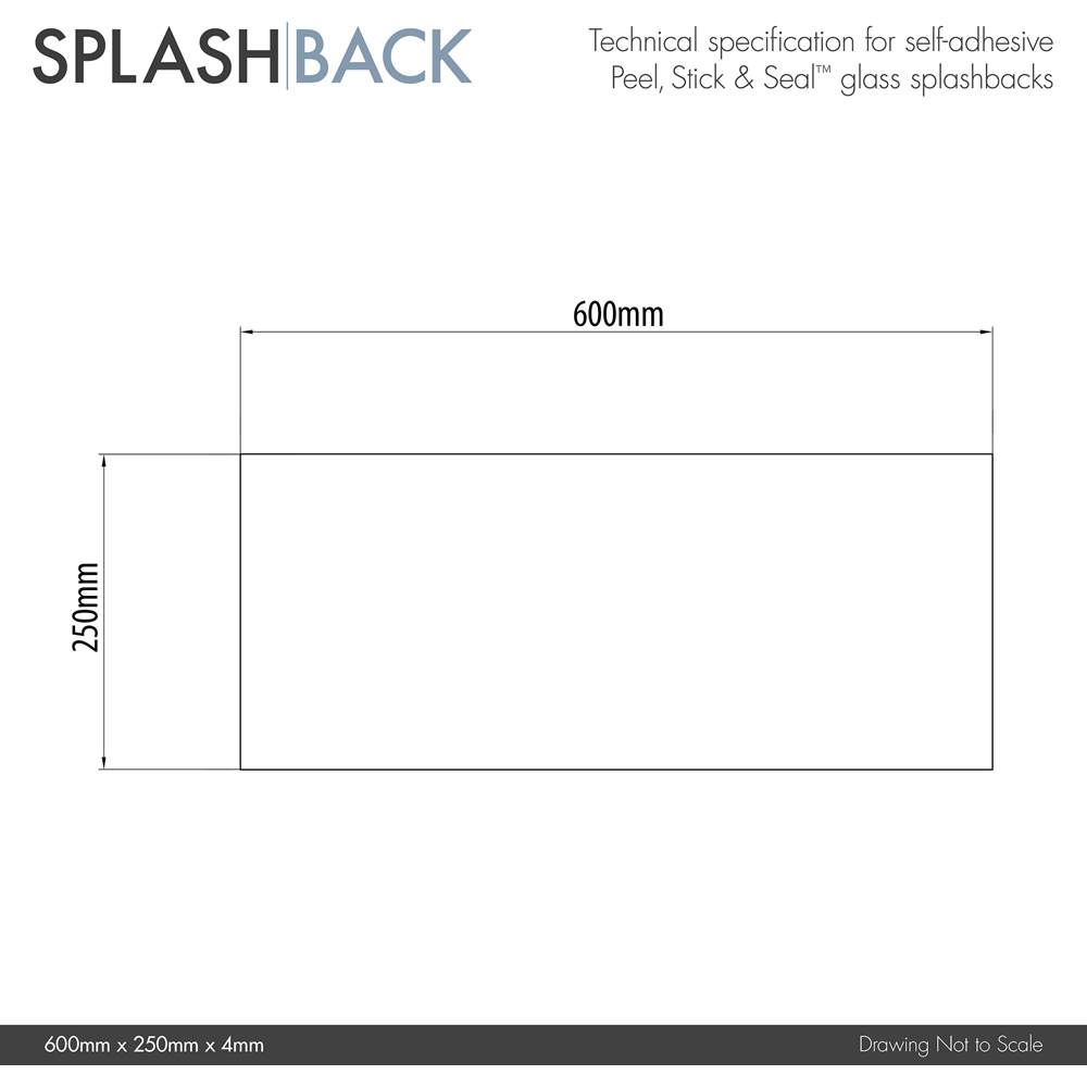 Splashback Carrara Marble Toughened Glass Self Adhesive Bathroom Splashback 250 x 600mm Image 7