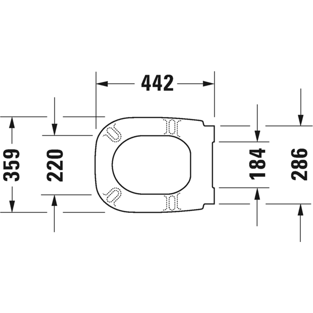 Duravit D-Code White Compact Soft Close Toilet Seat and Cover 359 x 443mm Image 2
