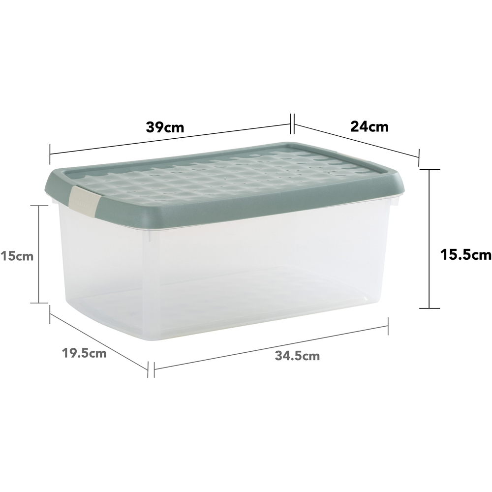 Wham Clip 10.5L Clear Green Milieu and Stone Rectangular Storage Box with Lid 3 Pack Image 7