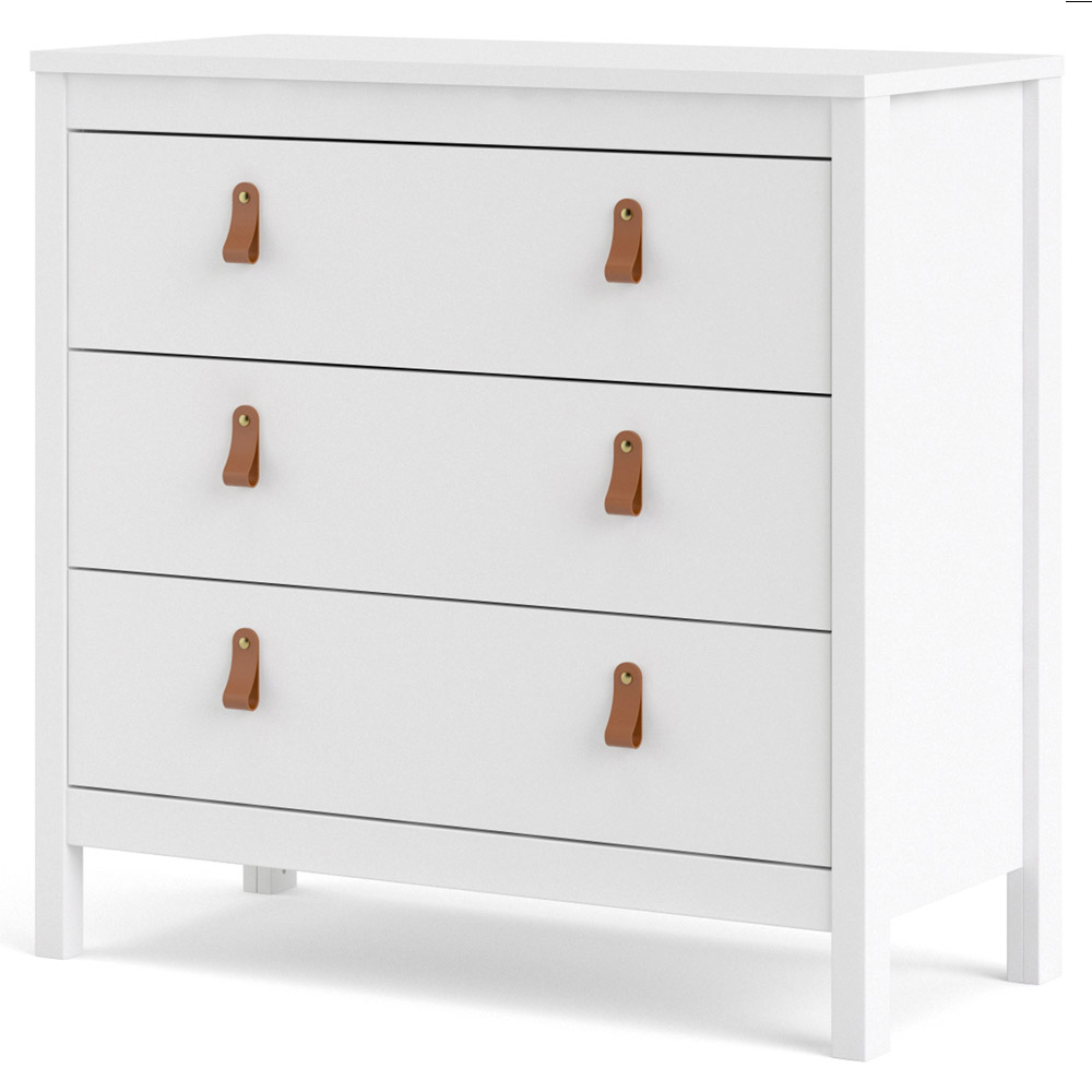 Florence Barcelona 3 Drawer White Chest of Drawers Image 3