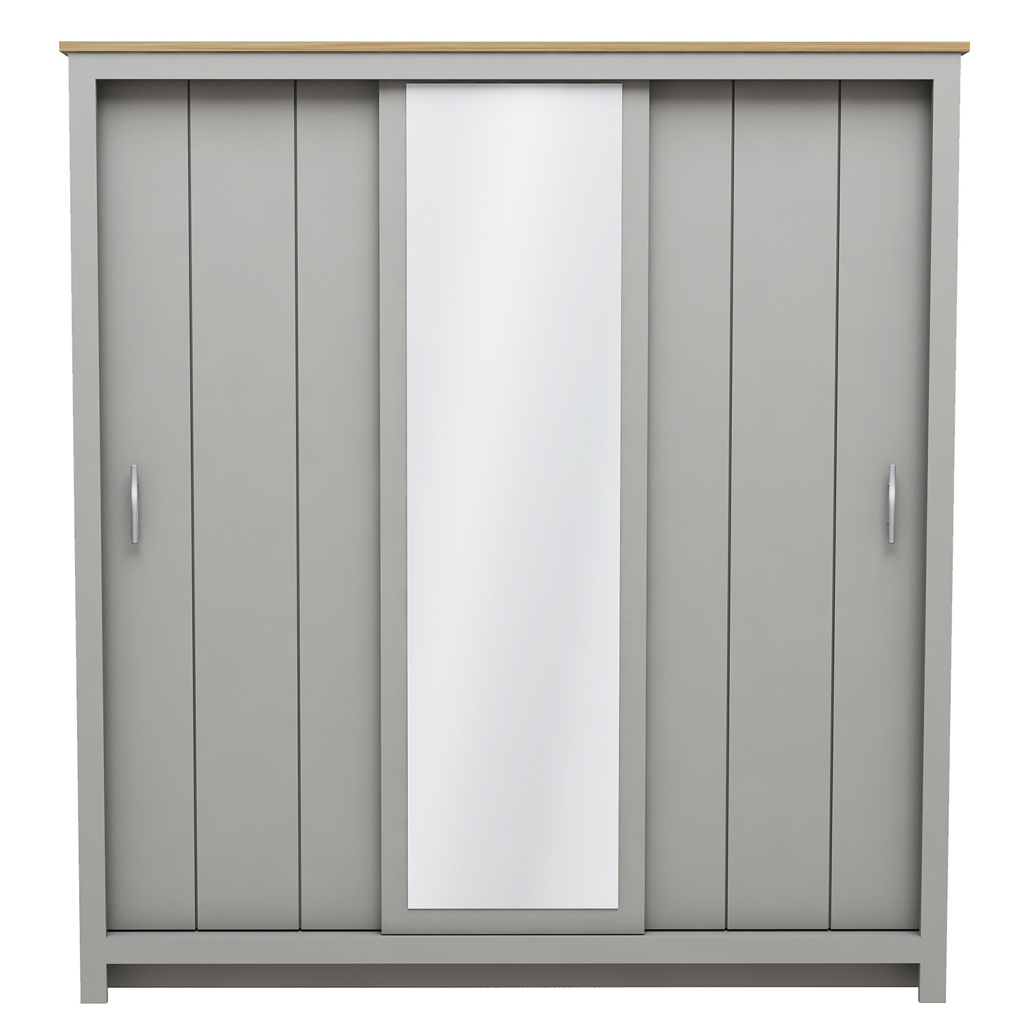 Lexington Grey 3 Door Mirror Sliding Wardrobe Image 2