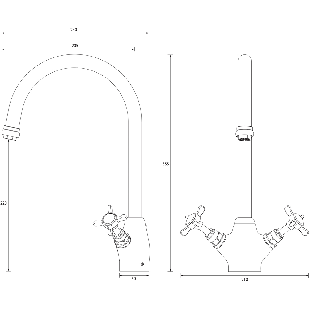 Bristan 1901 Chrome Easyfit Kitchen Mono Sink Mixer Tap Image 9