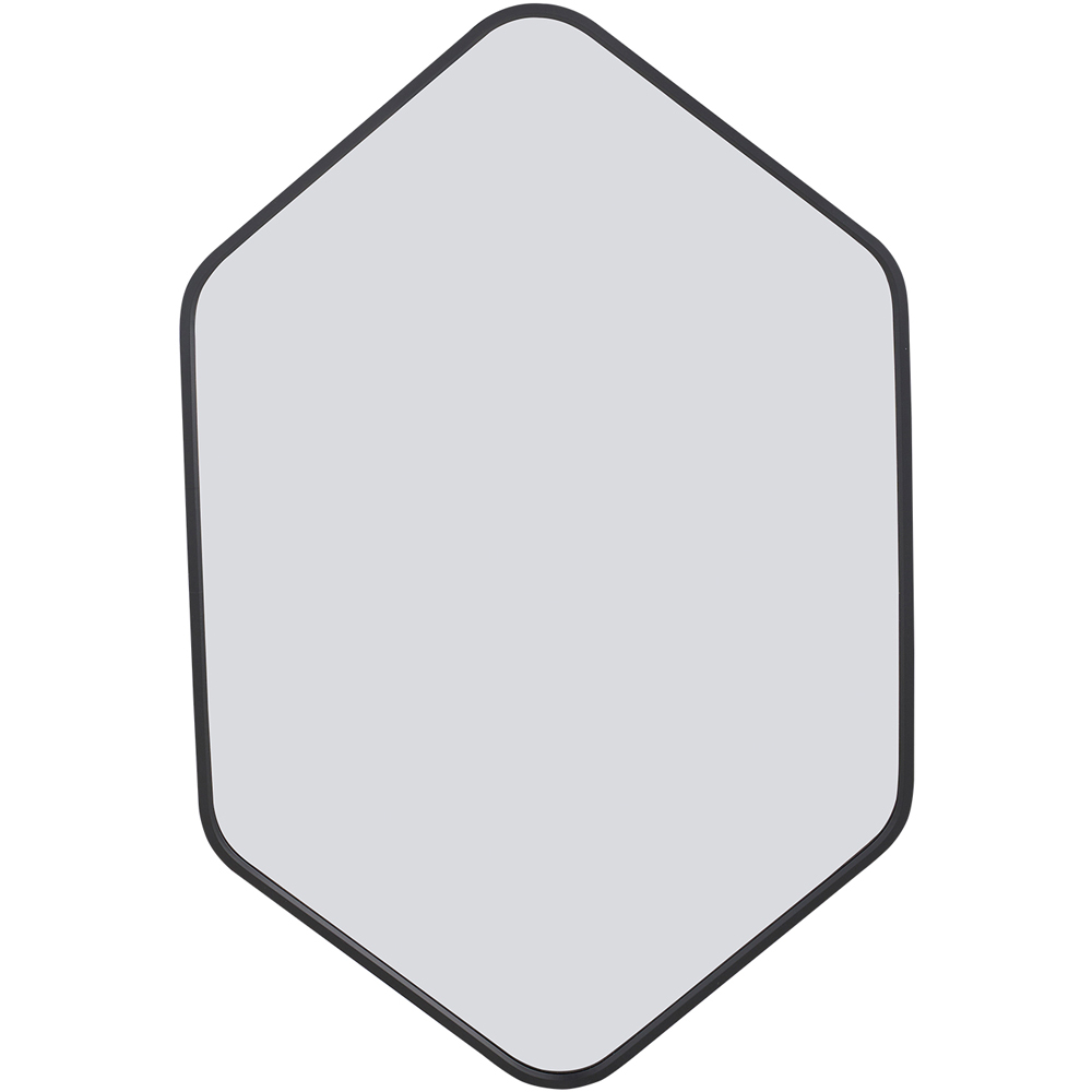 Living and Home Black Diamond Aluminium Framed HD Float Glass Bathroom Mirror 50 x 70cm Image 1