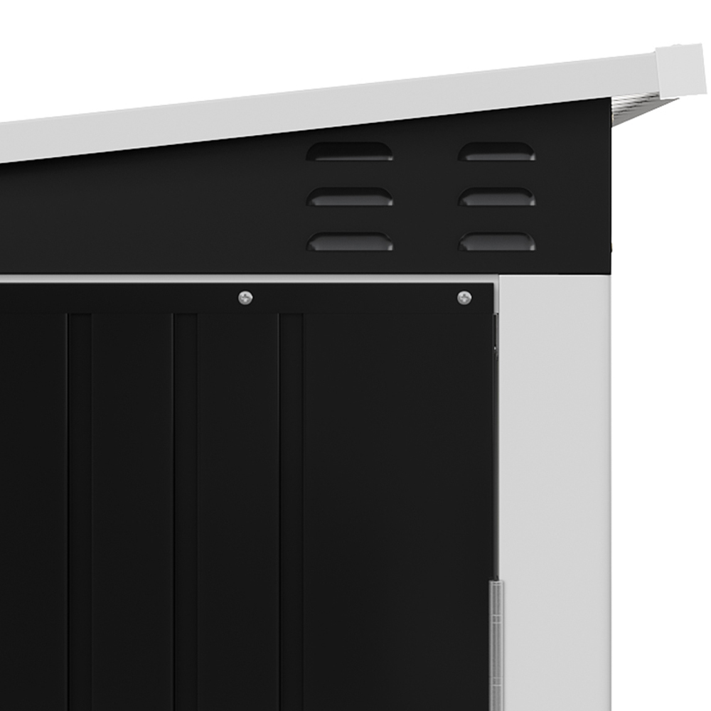 Living and Home 6 x 4ft Black Metal Pent Garden Storage Shed Image 6