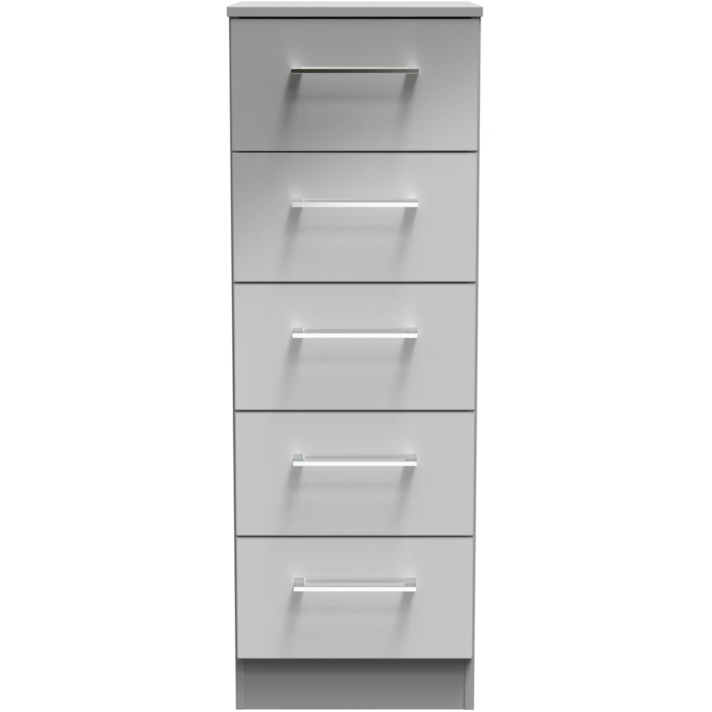 Crowndale Worcester 5 Drawer Uniform Grey and Dusk Grey Tallboy Ready Assembled Image 3