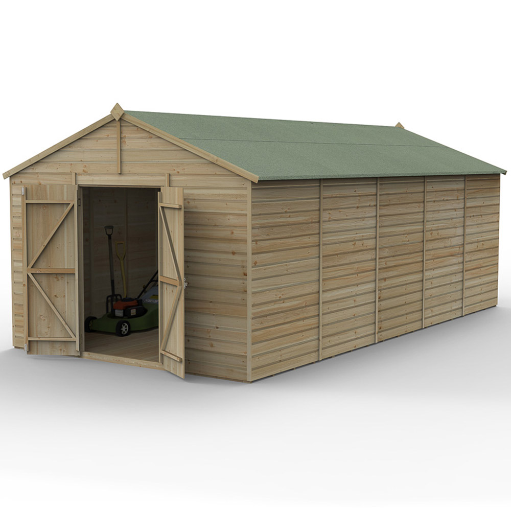 Forest Garden Beckwood 10 x 20ft Double Door Shiplap Apex Shed Image 3