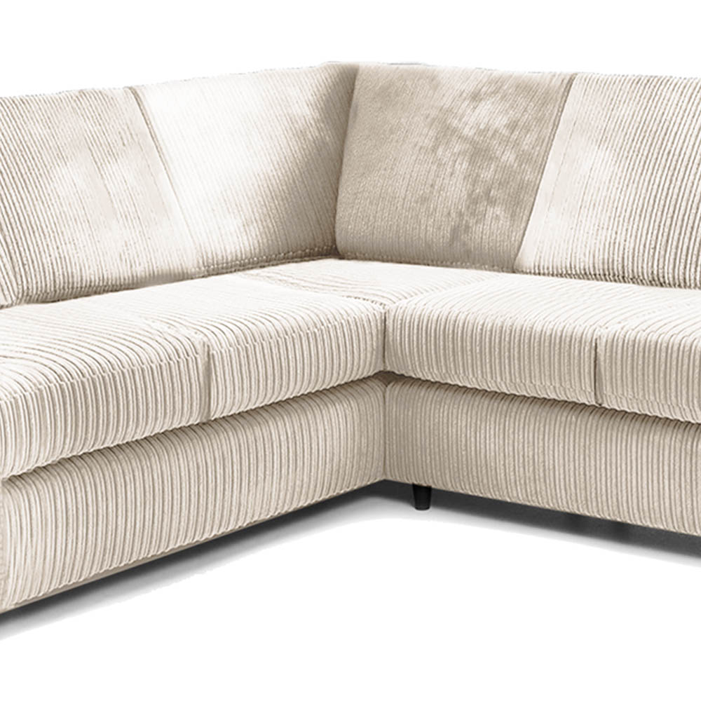 Luxor 5 Seater Cream Jumbo Cord Full Back L Shaped Corner Sofa Set Image 4