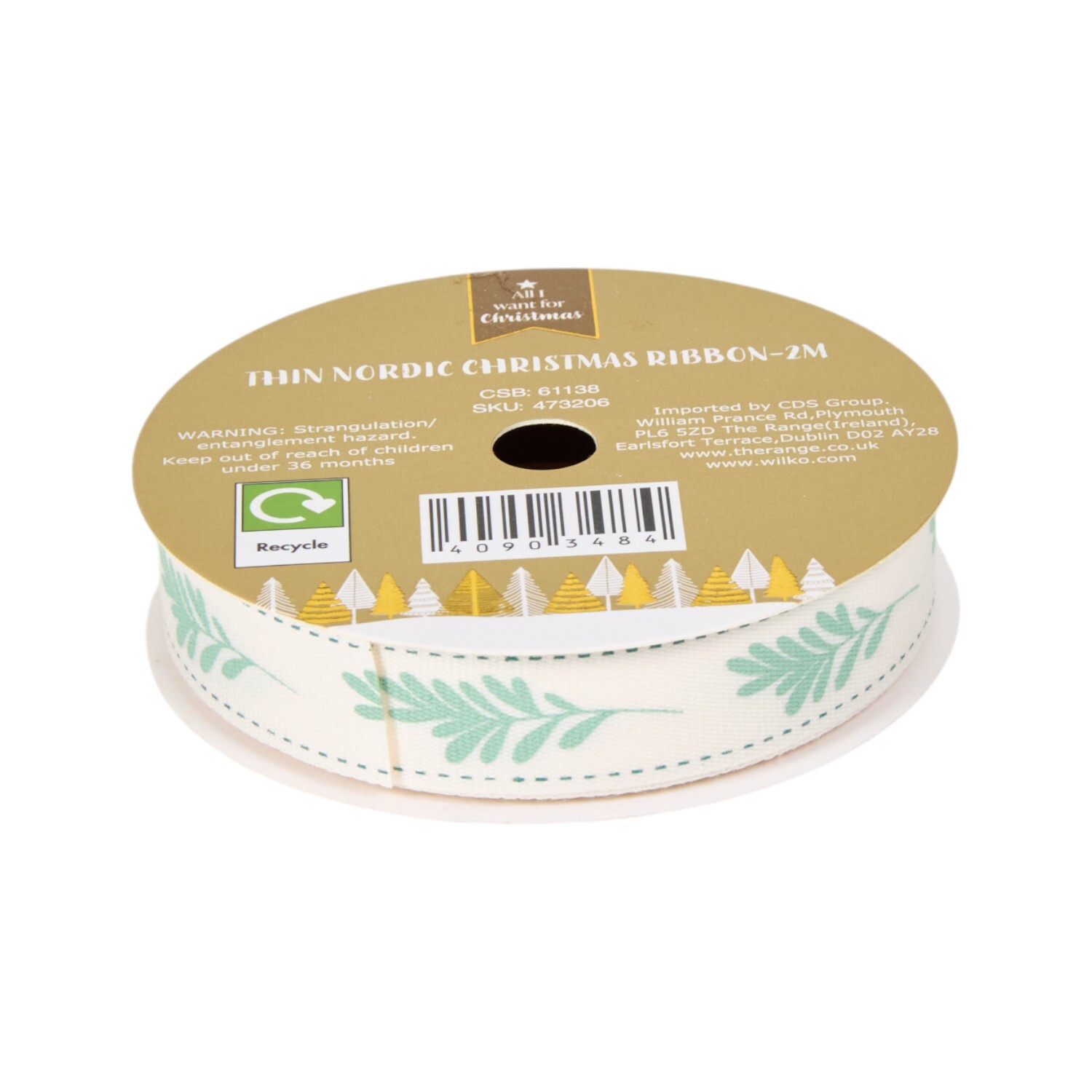 Thin Nordic Christmas Ribbon Image 2