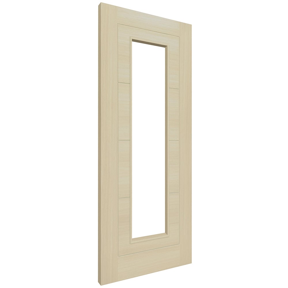 Blonde Oak Fully Finished Laminate Ladder Clear Glass Internal Door 1981 x 762 x 35mm Image 3