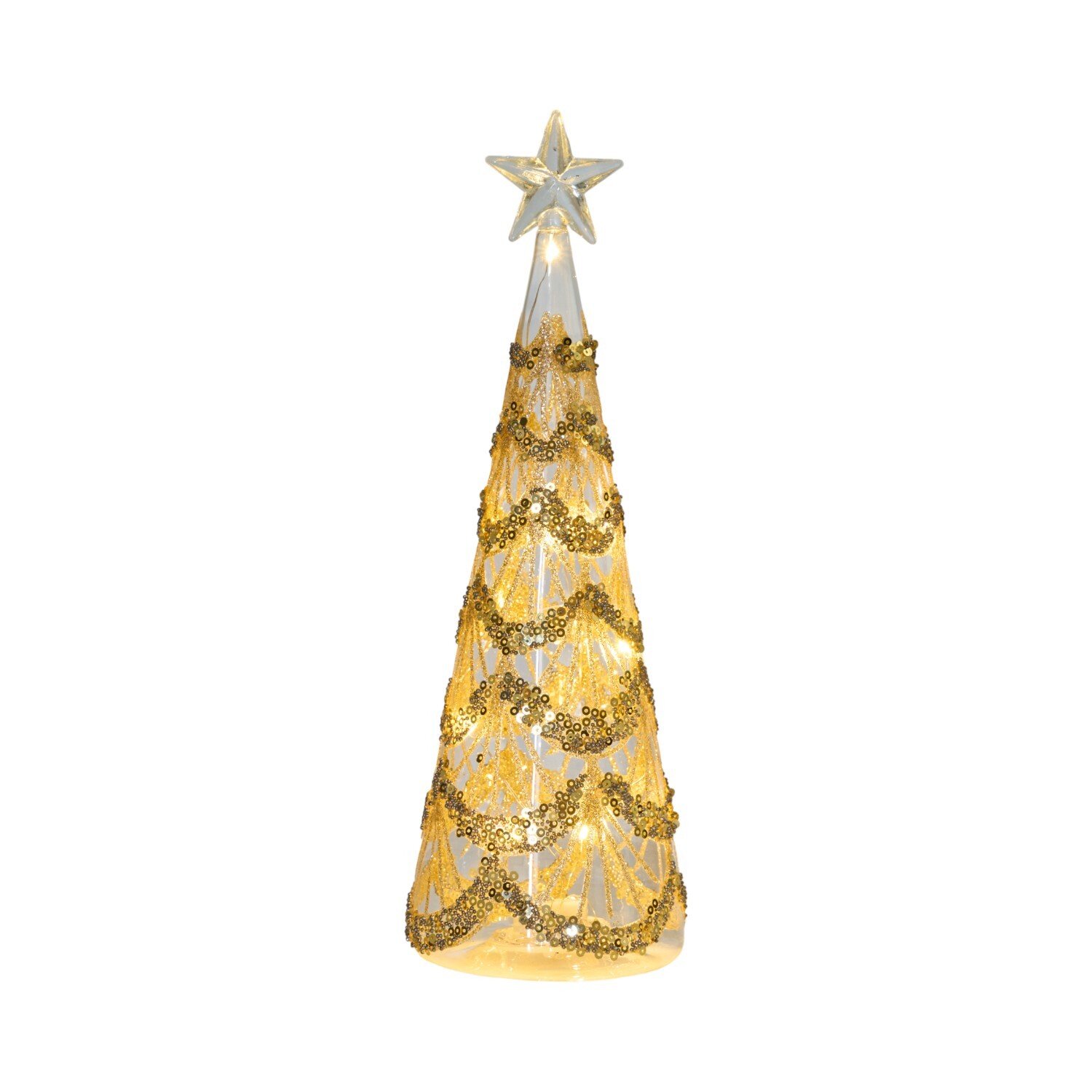 LED Embellished Gold Tree Decoration Gold Image 3