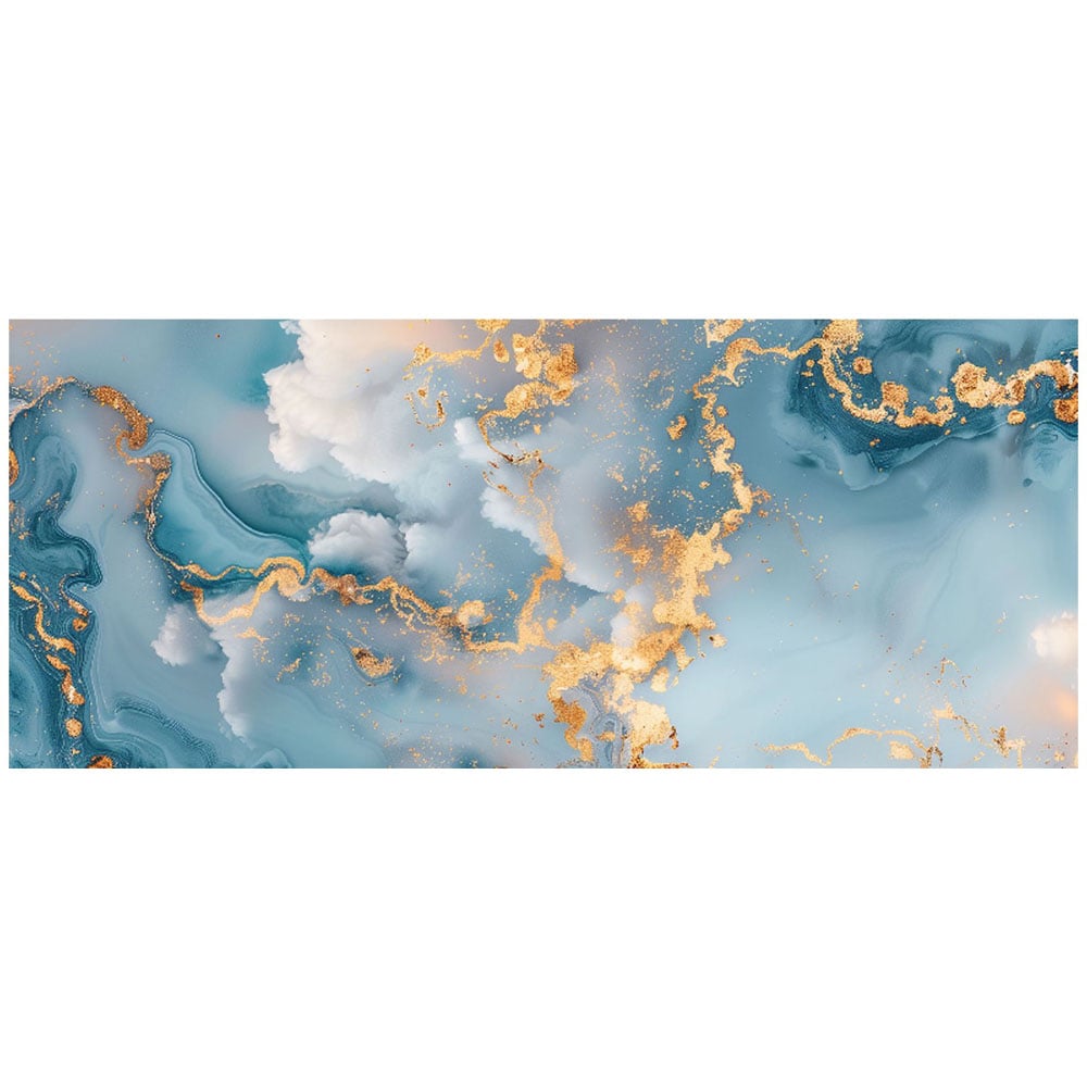 Warren Reed Designer Blue and Gold Marble Effect Bathroom Splashback 25 x 60cm Image 2