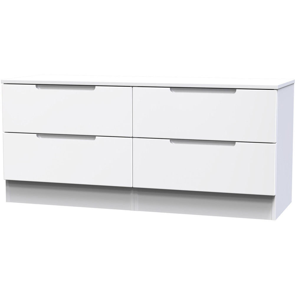 Crowndale Milan 4 Drawer White Gloss and White Bed Box Ready Assembled Image 4