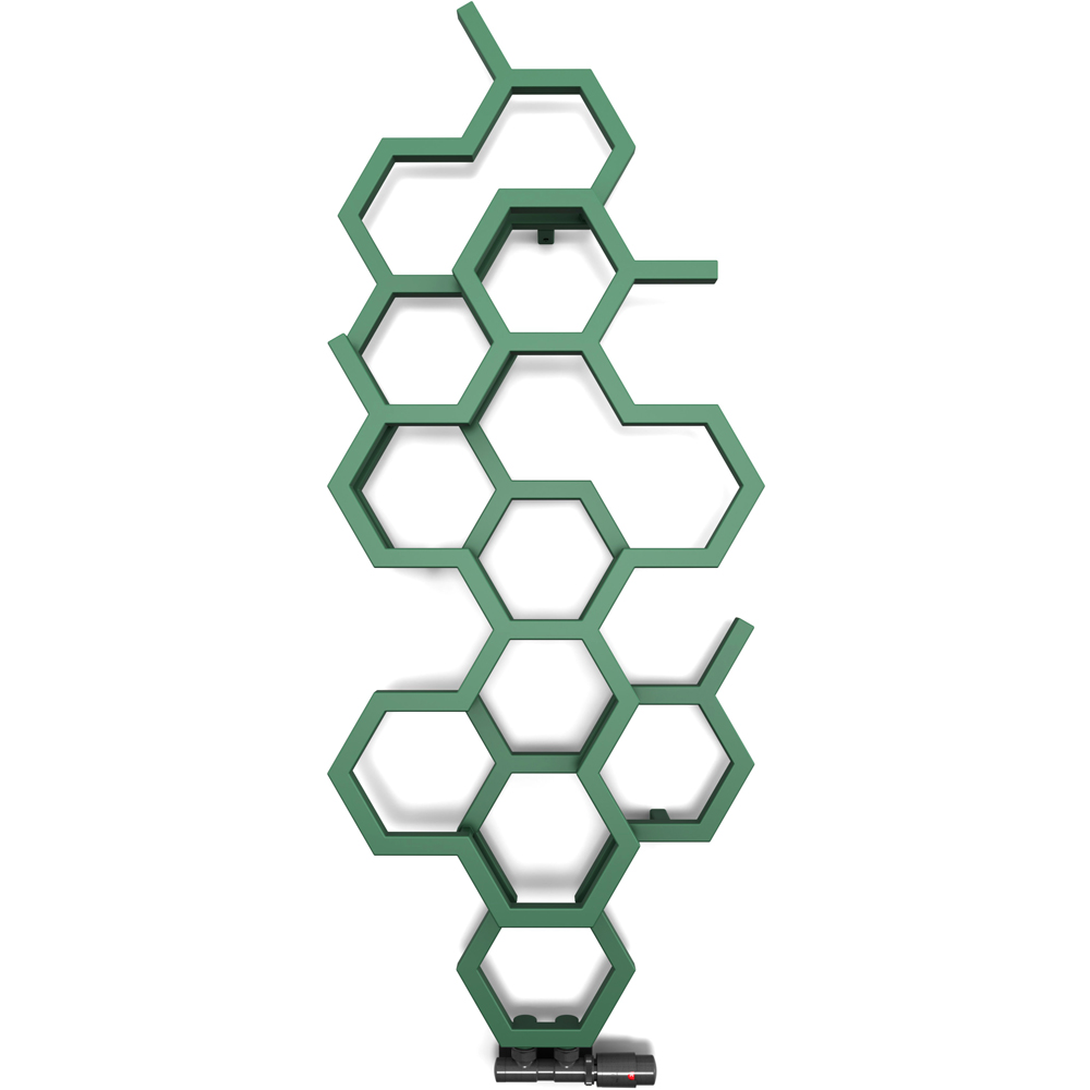 Terma Hex 1180 BTU Matt Green Radiator 1220 x 486mm Image 3