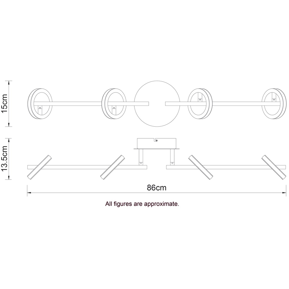 Cosylyte Holdon 4 Ring Chrome Adjustable Bar LED Ceiling Spotlight Image 7
