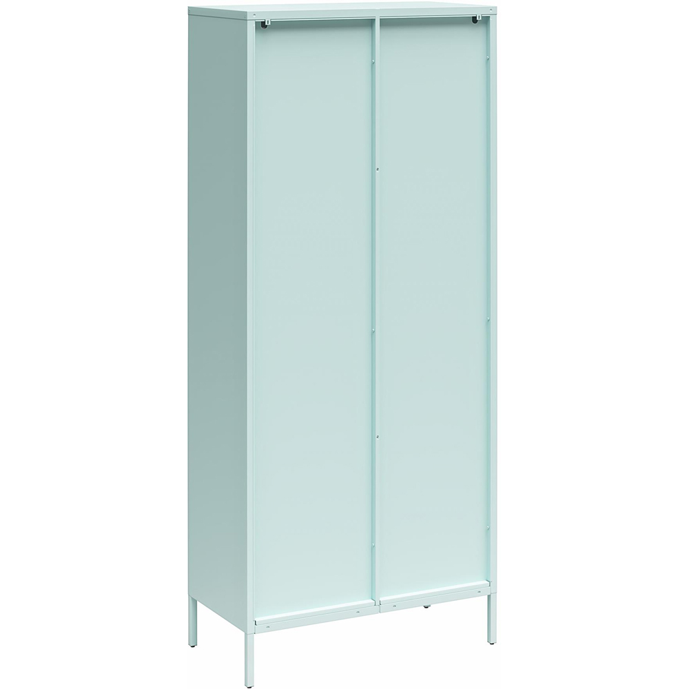 Dorel Luna 2 Door Tall Sky Blue Fluted Glass Accent Cabinet Image 6