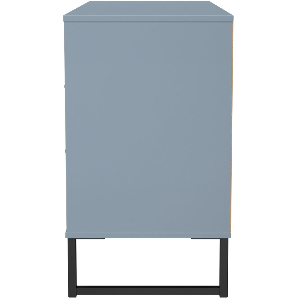Crowndale Fluted 6 Drawer Denim Blue Wide Chest of Drawers Ready Assembled Image 3